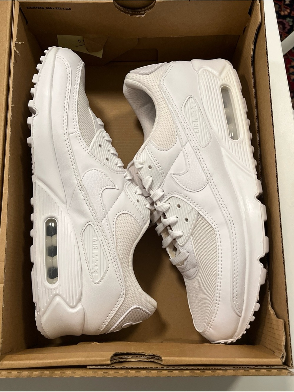 Nike Kids White Air Max 90 Sneakers